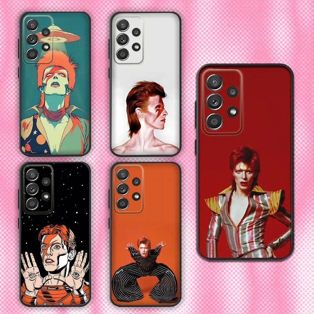 

D-David Singer B- Bowies Phone Case For Samsung Galaxy A13,A21s,A22,A31,A32,A52,A53,A71,A80,Soft Black Shell