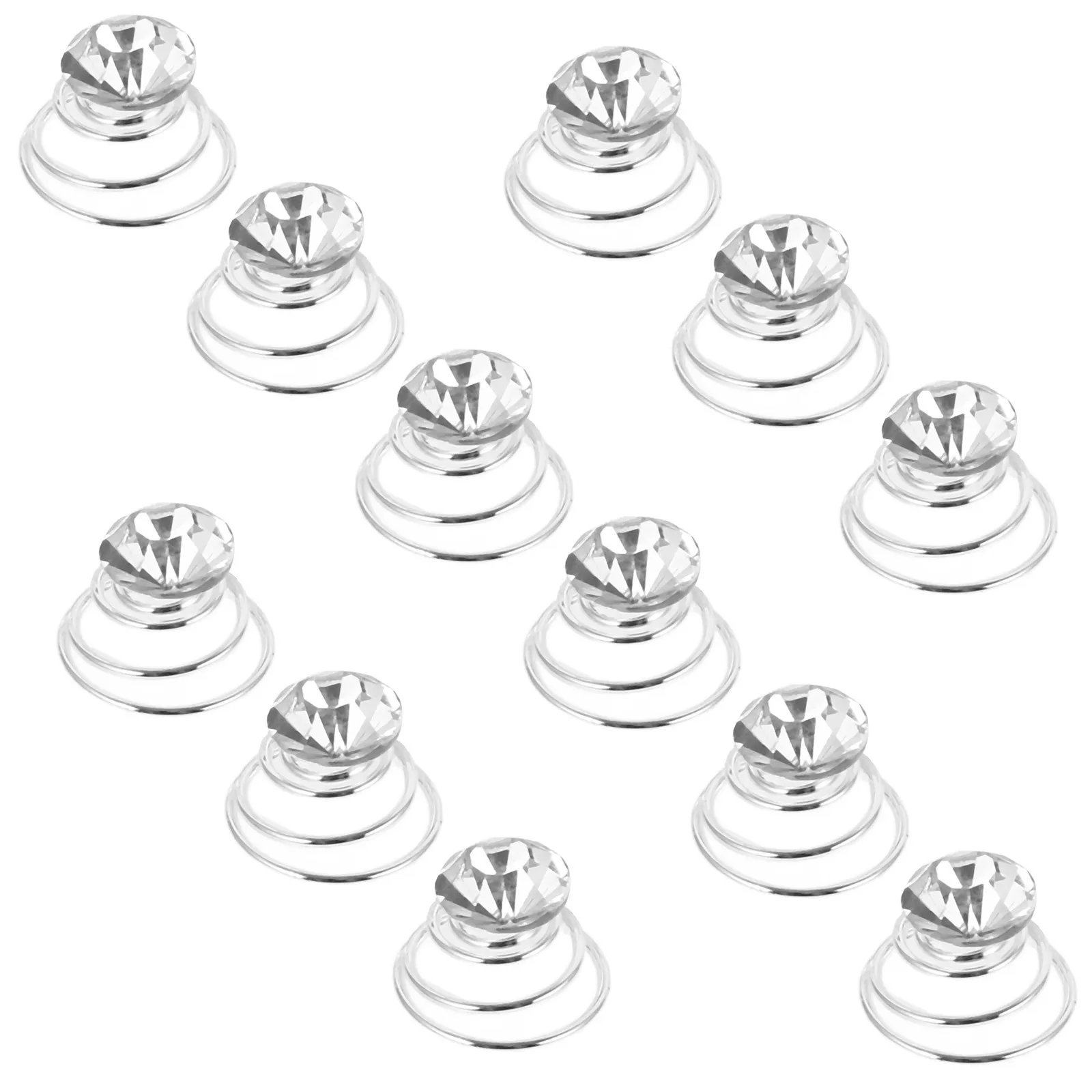 

12Pcs Spiral Hair Clips Metal Coil Pin Decorative Rhinestones for Bridal Bridesmaid Updo Hairstyle Silver Coil Spiral Hairpin