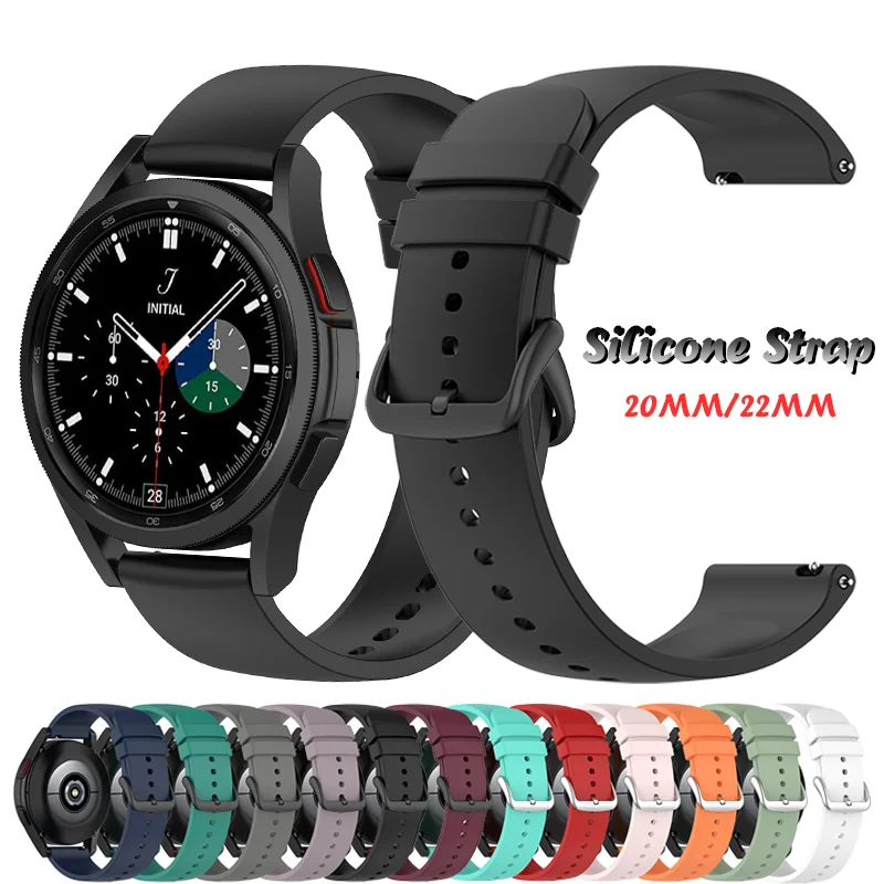 

Ремешок силиконовый для Samsung Galaxy Watch 42 мм Active 2 Watch 4 40 44 мм Gear S2, мягкий спортивный браслет для Amazfit 2, 20 мм 22 мм