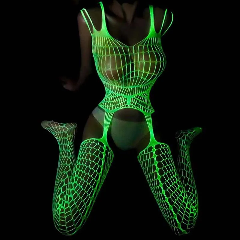 مضيئة نيسيي كول مضيئة عاكسة المثيرة جوارب طويلة جوفاء مثير المثيرة طماق الملابس الداخلية ارتداءها جوفاء مثير دور الحفلات