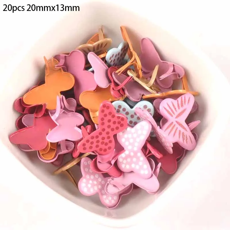 20pcs Mixed Color Butterfly Shape Brads For DIY Metal Crafts Embellishments For Scrapbooking Accessories Decor 20x13mm c2577