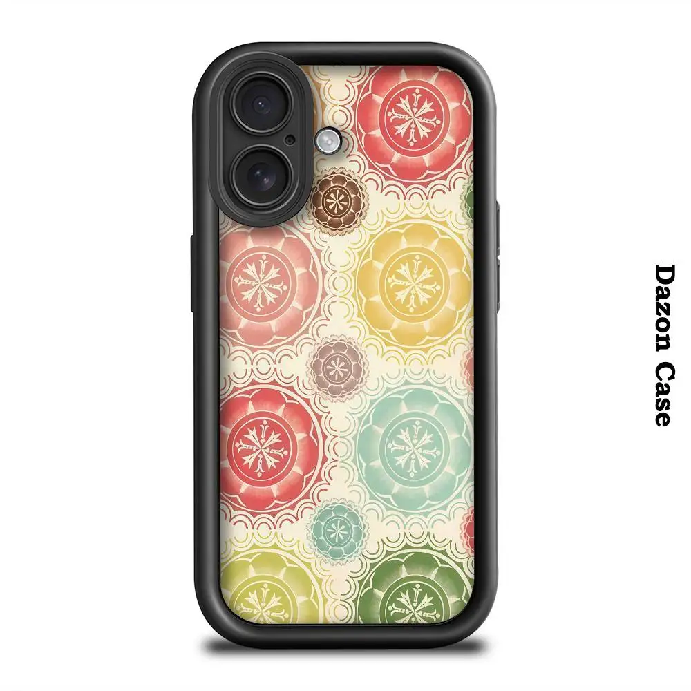 

Colorful Round Stripes Phone Case Black Frosted Case For IPhone 16 15 14 13 12 11 Pro Max Back Cover Cases