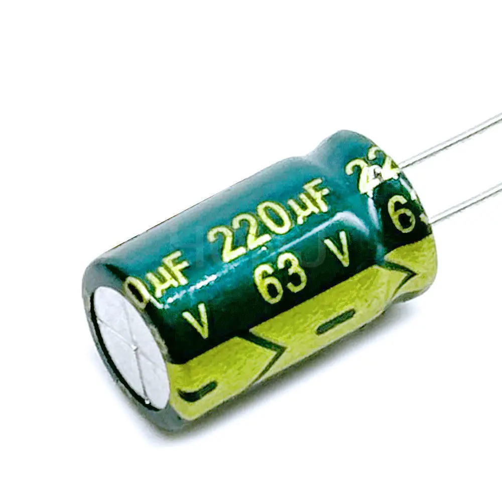 10-30PCS 63V220UF Aluminum Electrolytic Capacitor Original Low Esr/impedance High Frequency Size 10*17 220uf63v 63v220uf 20%