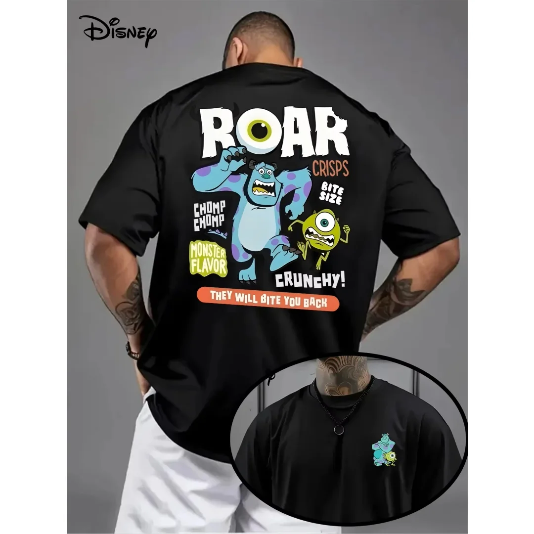 Мужская футболка с рисунком компании Disney Monster Power Company, летняя модная мужская футболка из чистого хлопка, детская одежда, футболка Y2k Woman