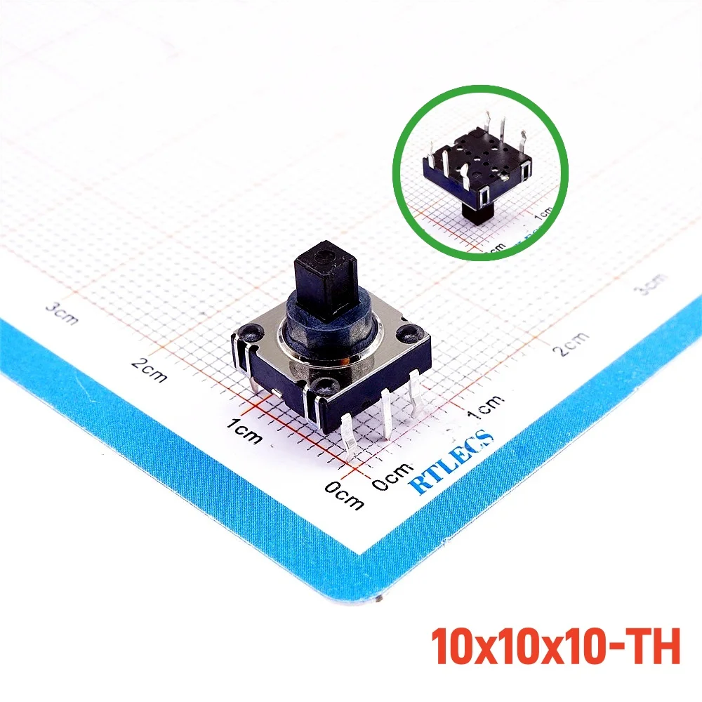 2/10 Pcs 10x10x10 Navigation Switch 5 Directions Height 10.0 MM 6 Pins Tact PCB Solder Vertical Through Holes Board