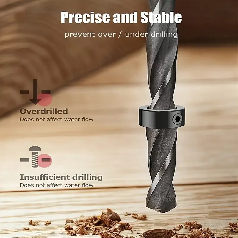 9 Pcs 3-16mm Drill Bit Depth Stop Collar Set Steel Drilling Limit Ring Drill Bit Stop Collar Set Stop Bit Collar Set Drill Tool