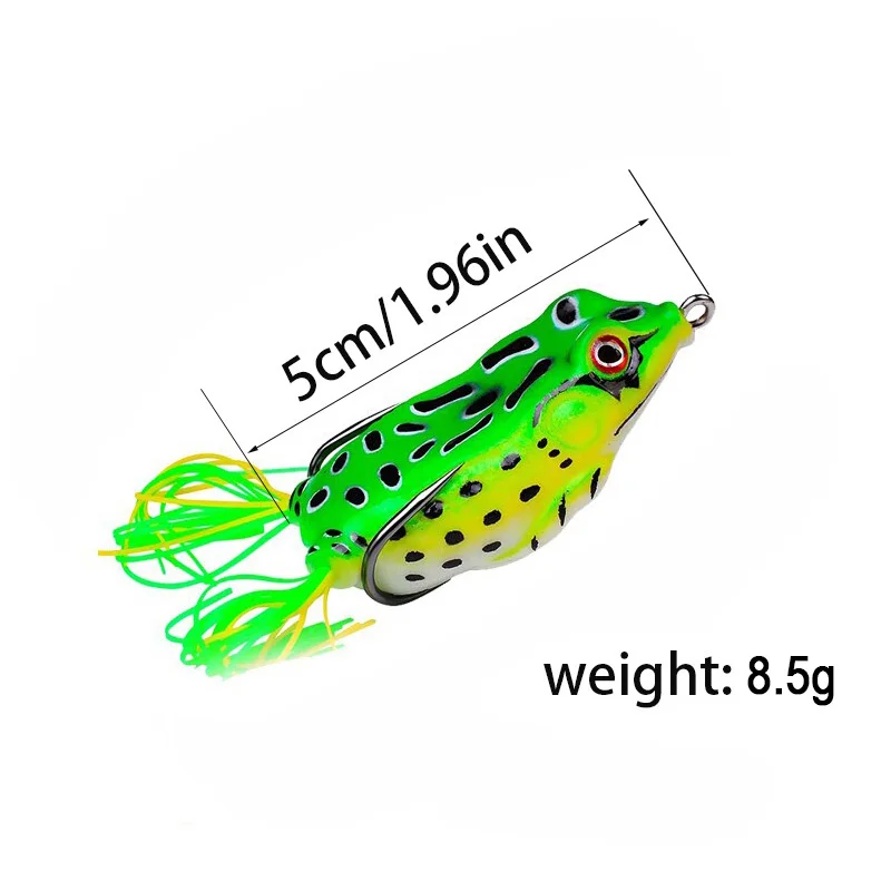 Przynęty wędkarskie na żaby Miękka przynęta rurowa 1/2/5 szt. 8,5 g Silikonowa przynęta typu Topwater Frog 3D Oczy Ostry haczyk Sztuczne sprzęt