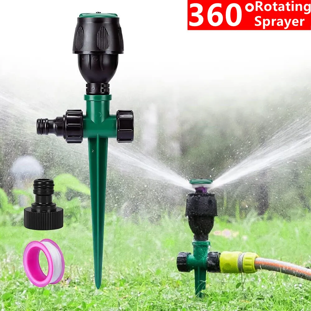 

Garden Lawn Rotating Sprinkler Plastic Nozzle 360 Degree Automatic Rotating Watering Irrigation Sprinklers Garden Water Saving