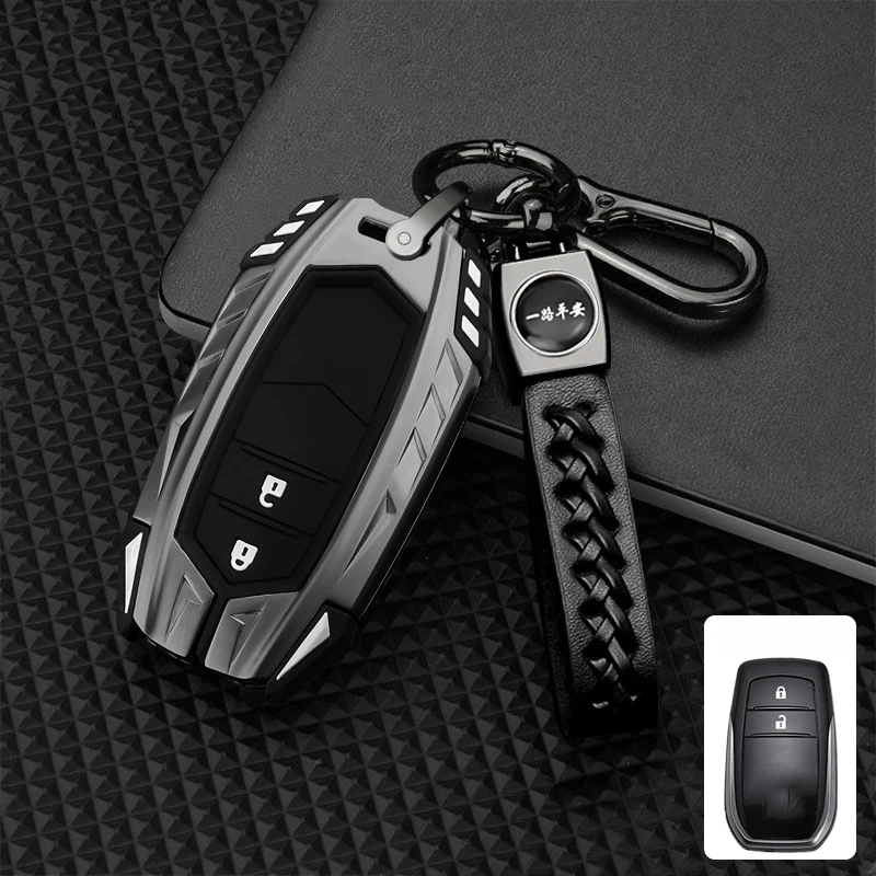 

Zinc Alloy Car Key Cover Case For Toyota RAV4 Highland Coralla Hilux Fortuner Land Cruiser Camry Crown Keychain Accessories