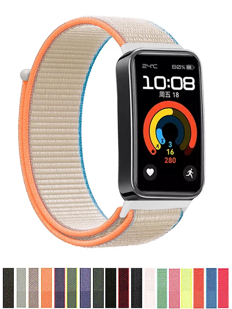 حزام لهواوي باند 9/8/7 سوار إكسسوارات الساعات الذكية حزام بديل نايلون رياضي معصم حزام ساعة كوريا هواوي باند 9