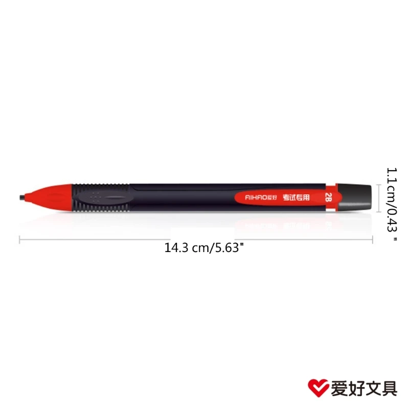 Flat Holder Pen Mechanical Pencil with Eraser for Examination Draft Drawing