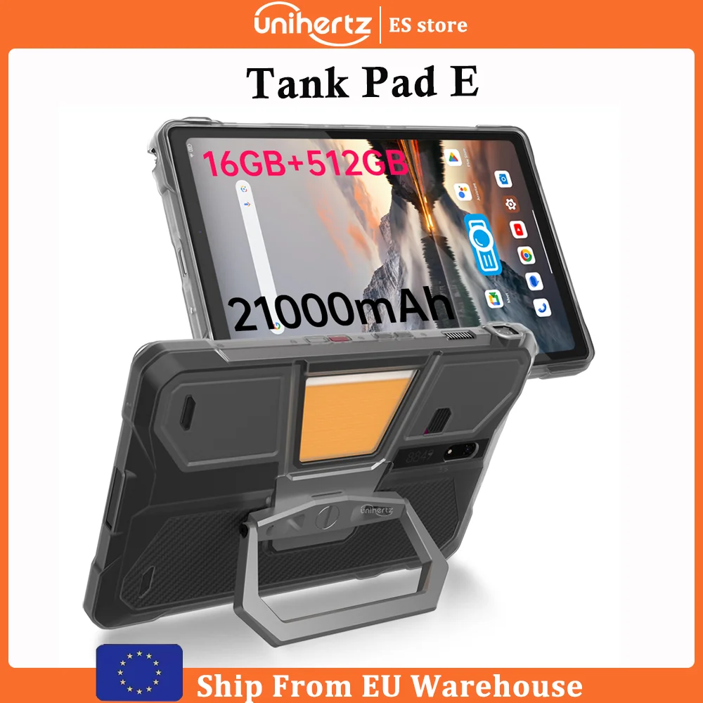 Tablette robuste Unihertz TANK PAD E 8849 avec projecteur, Android, 512 Go, 120 Hz, 24 Go, smartphone, tablette, 10,95 pouces, 21000 mAh, 50 MP, 2025