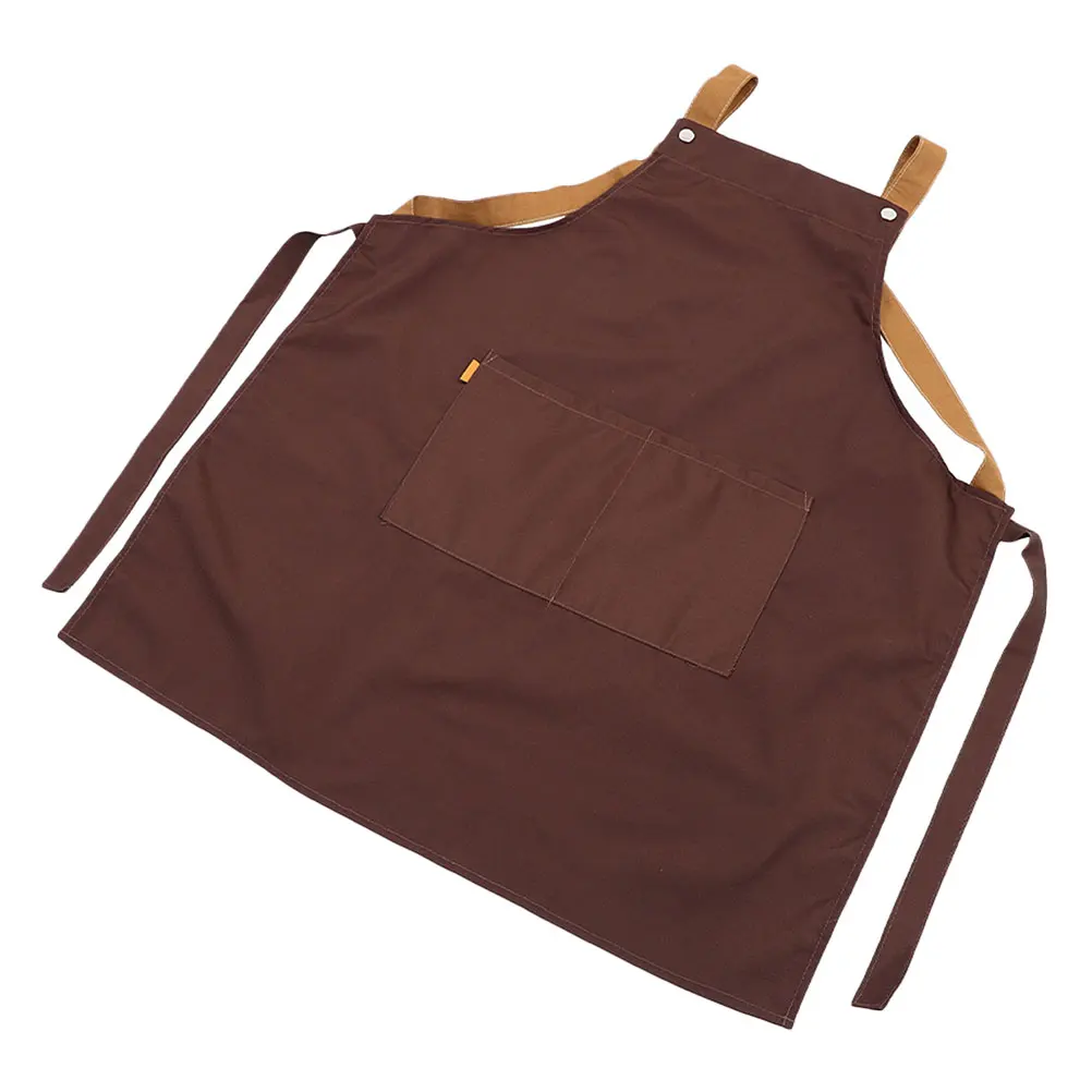 

Baking Apron Cotton Black Canvas Pockets Kitchen Cooking Gardening Home Baking Gadget Working Premium Durability Practicality