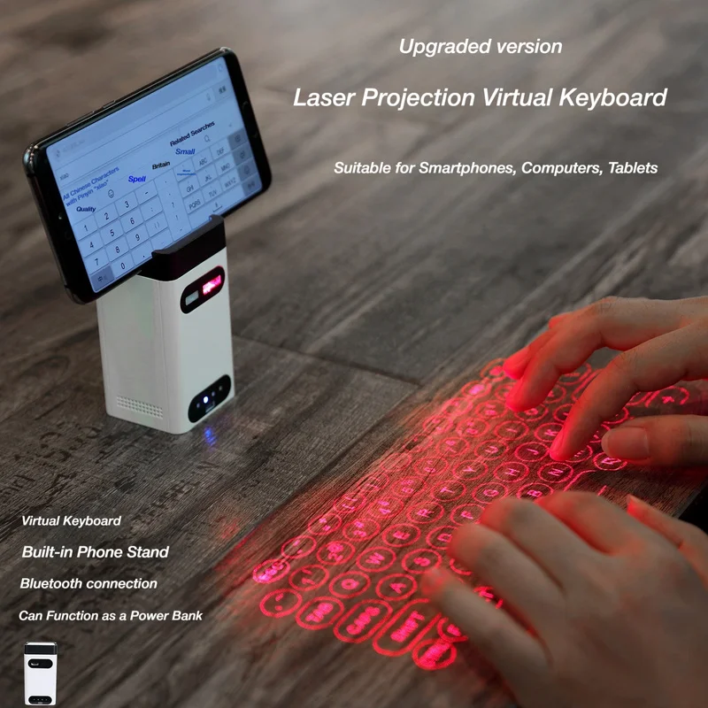 Bluetooth Infrared Laser Virtual Projection Keyboard Wireless Touch Keyboard for PC Mobile Phone