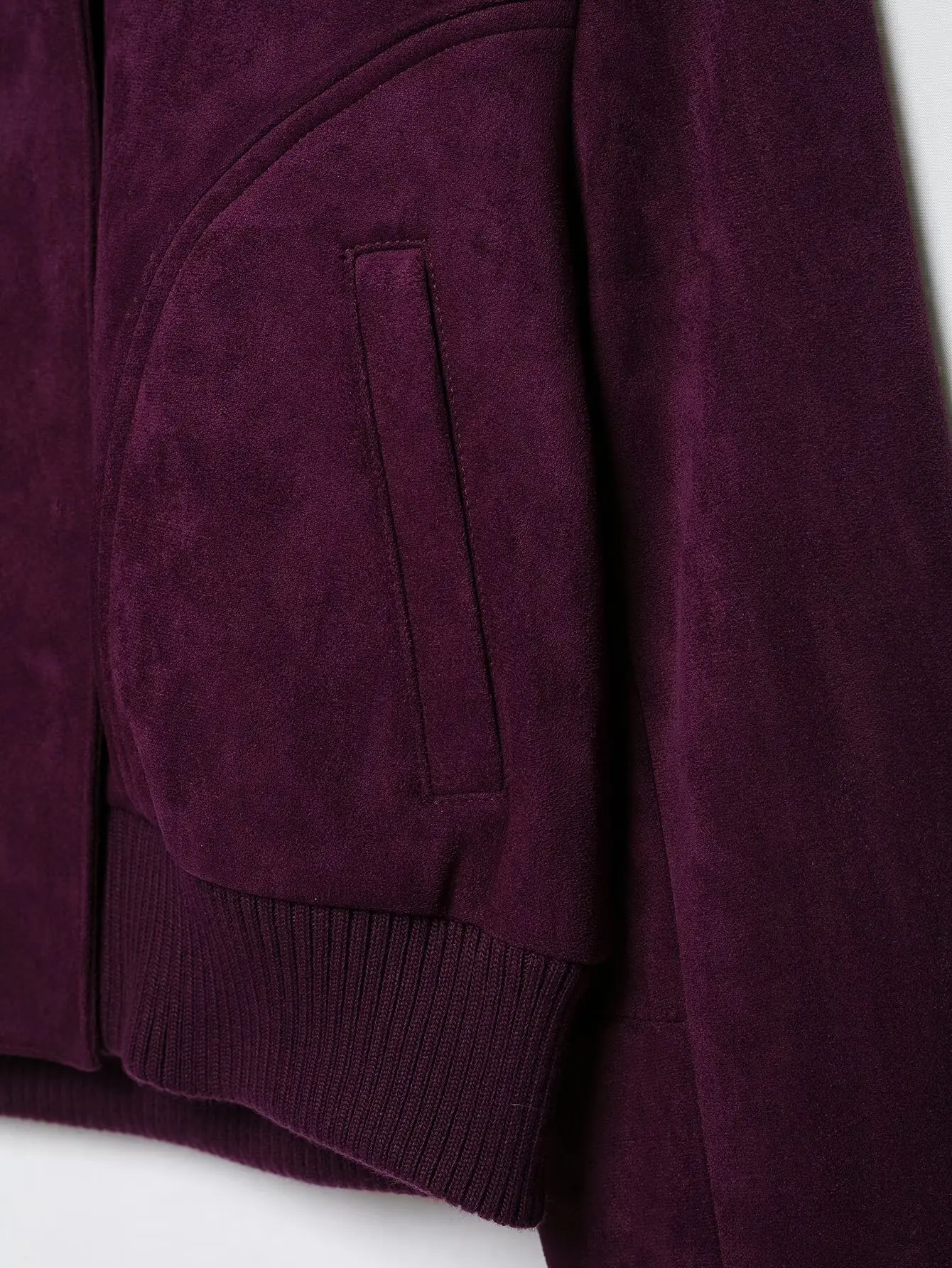 KONDALA Damen Vintage Kunstwildleder Kurze Jacke Schicke Gerippte Stehkragen-Reißverschlussjacke 2026 Herbst Winter Streetwear Freizeitjacke – Detail 7