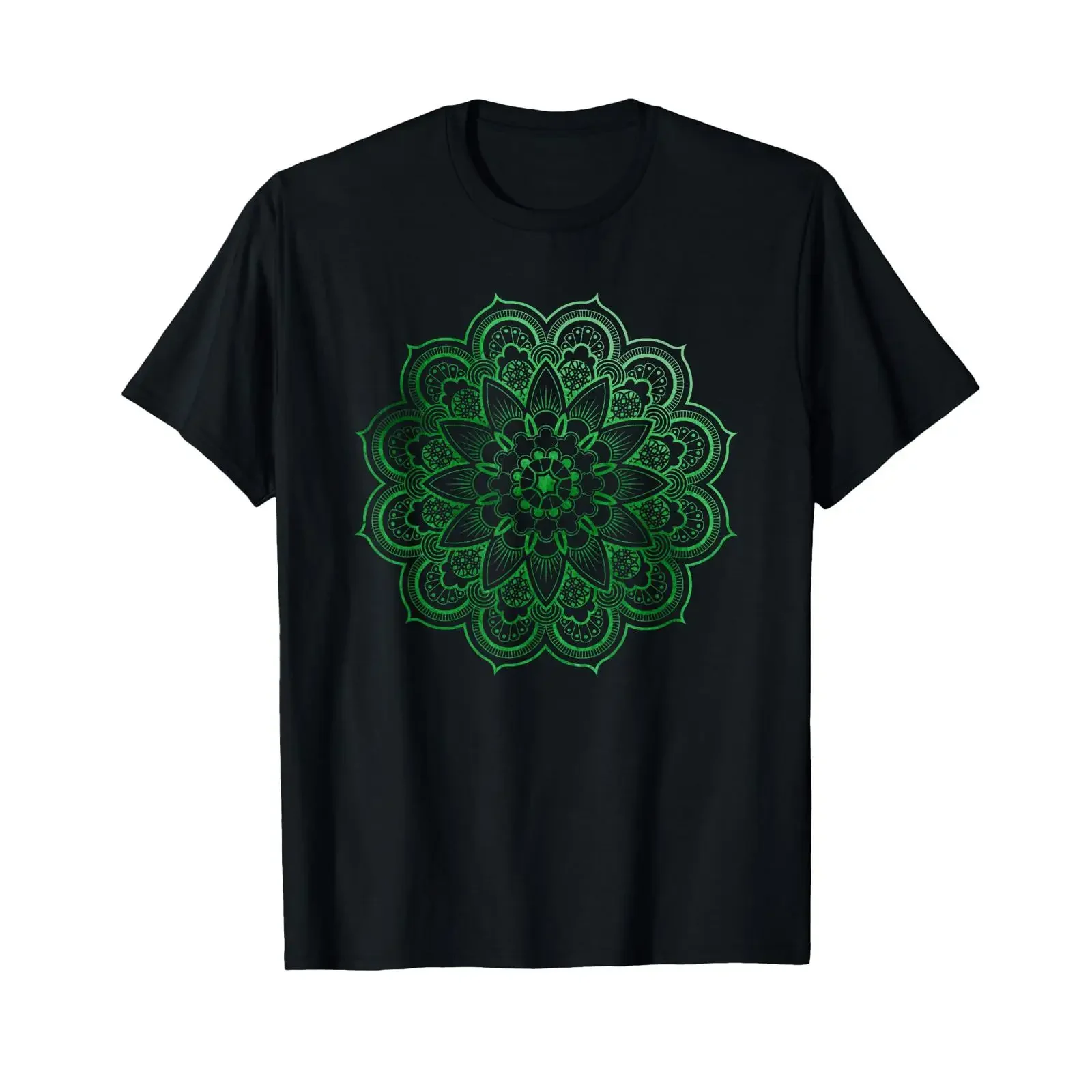 Mandala Sacred Geometry Boho Meditation Spiritual Buddhism T Shirt vintage Washed fashion Casual Versatile Stylish Slightly