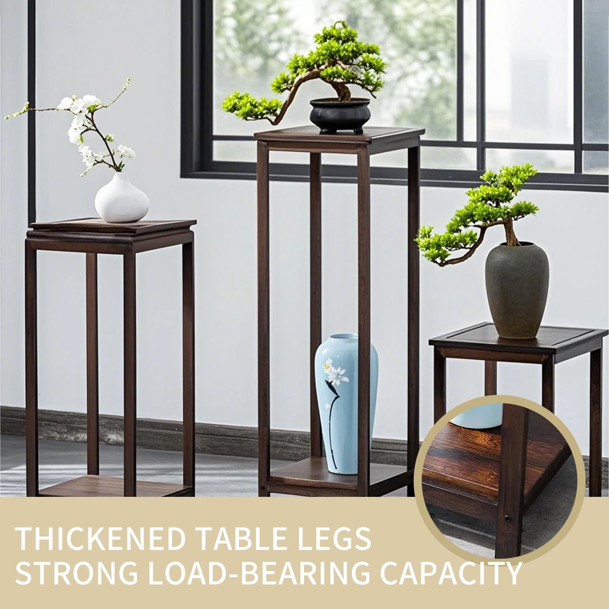Bamboo Plant Stand for Indoor & Outdoor | Bamboo Planter Stand | Living Room & Garden Decor | Multi-Tier Plant Display image 6