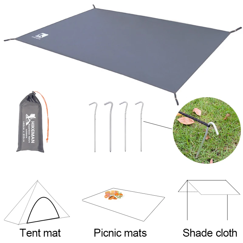 

Multi-Purpose Tent Floor Mat Waterproof Sunshade Canopy BBQ Picnic Fishing Camping Tarp Mat Portable Beach Pad with Ground Pegs