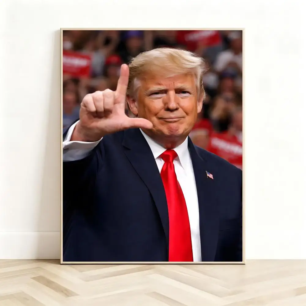 Famous Figure D-Donald Trump Poster Classic Self-Adhesive PP Wall Sticker for Living Room Bar Decor Gift view 5