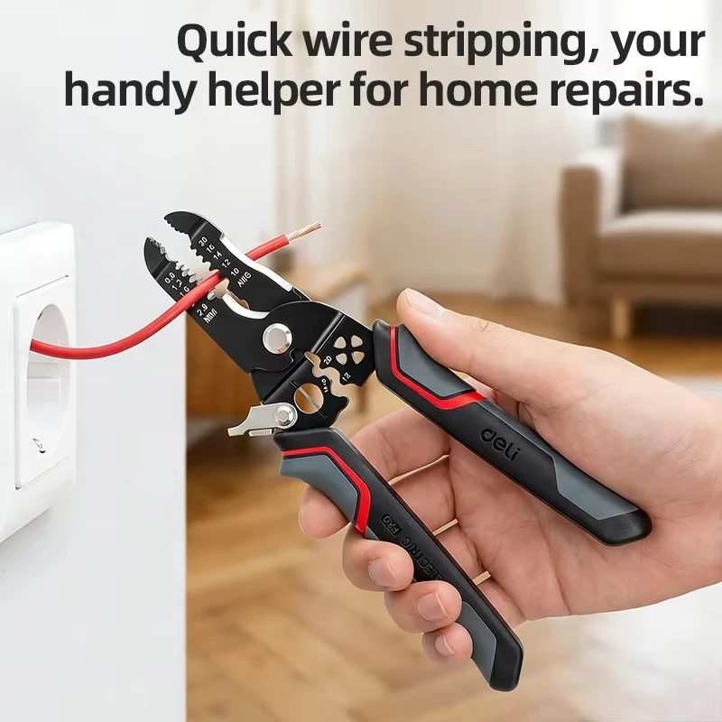 7 Inch Stripping Crimping Cutting Pliers Wire Stripper Cutter 0.8-2.5mm 4Cr13 Stainless Steel For Electrician Wire Splitter