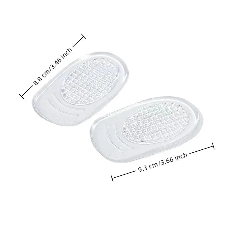 1 Paar GEL-Fersenpolster, verdickt, stoßdämpfend, abriebfest, mit Rückseite, für Männer und Frauen, Sport, halbe Größe, Fußpflege-Pads – Detail 3