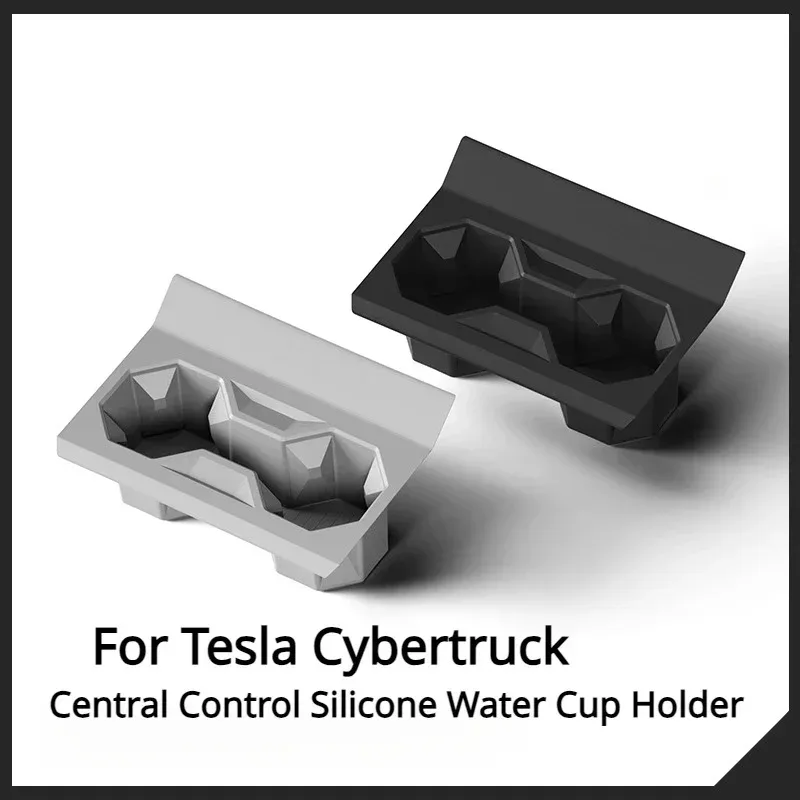 ل تسلا Cybertruck 2025 التحكم المركزي حامل أكواب الماء إدراج سيليكون شرب حامل مُنظِم ترقية الملحقات الداخلية