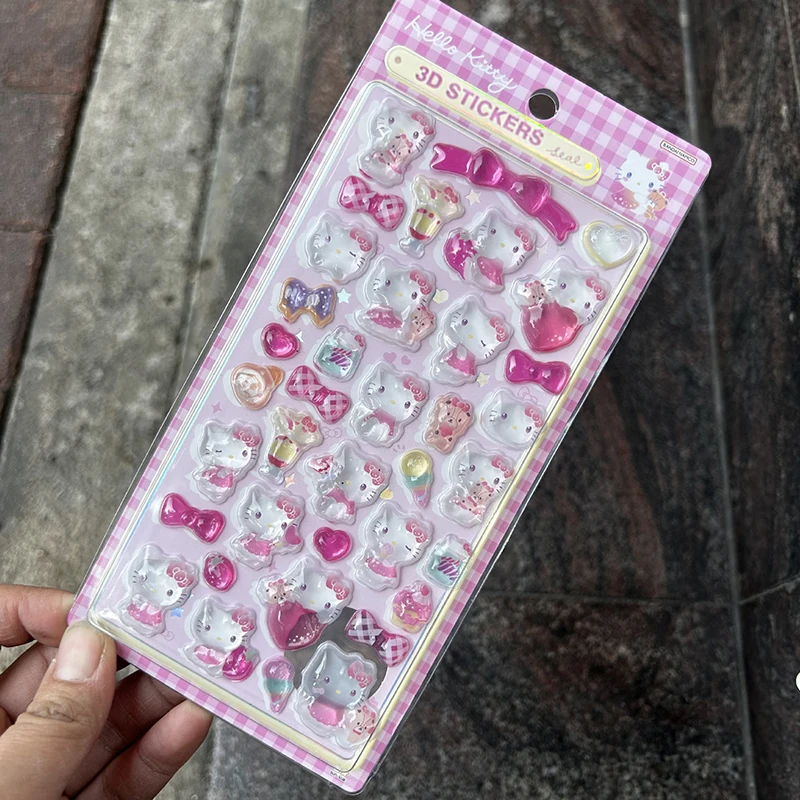 1/8 Stück Kuromi Cinnamoroll Aufkleber 3D Anime Sticker Transparente Kristall-Jelly-Dekorationen für Handyhüllen DIY Spielzeug