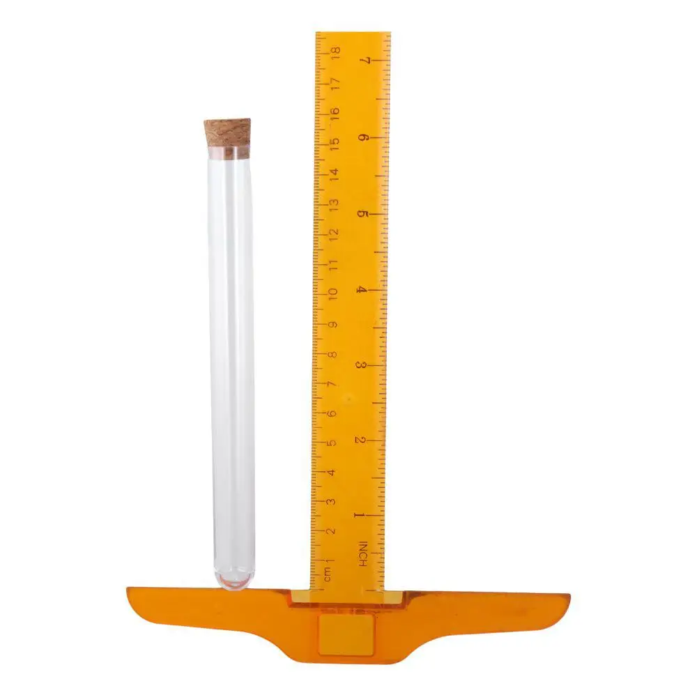 with Cork Stoppers Plastic Test Tubes Wide Application Round Base Storage for Scientific Experiments Container