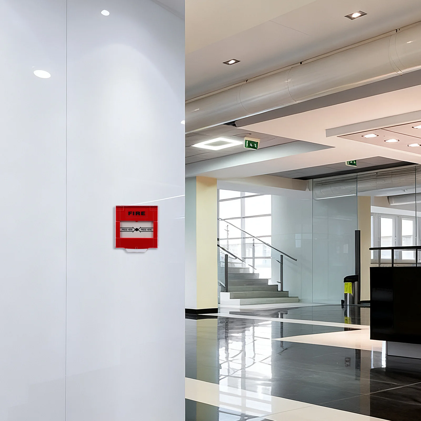 

Manual Reset Emergency Call Button Fire Alarm Button Bright Color Quick Response Easy Installation Home Business Safety