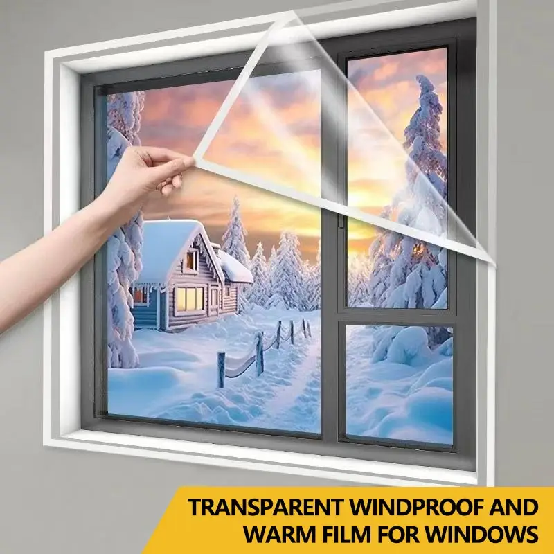 Toda la ventana está sellada con una película aislante transparente resistente al viento y al frío y la cortina es fácil de instalar.