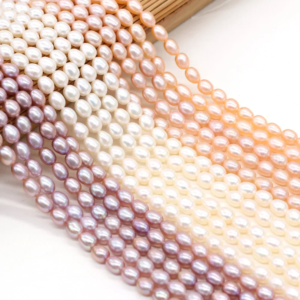 

AAA Grade Natural Freshwater Pearl Rice-Shaped Beads 36cm for DIY Jewelry Making - Necklace Bracelet Earrings Chain Accessory