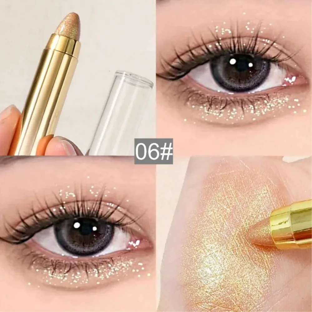 1Pcs Durable Double End Eye Shadow Stick Longlasting Glitter Eyeshadow Pencil 6 Colors Matte Lying Silkworm Pen Makeup Cosmetic