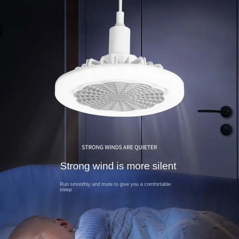 

newCeiling Fan with E27 Lamp 3 Speed Silent 360 ° Rotation Cooling Fans Light Remote Control Home Modern Chandeliers for Bedroom