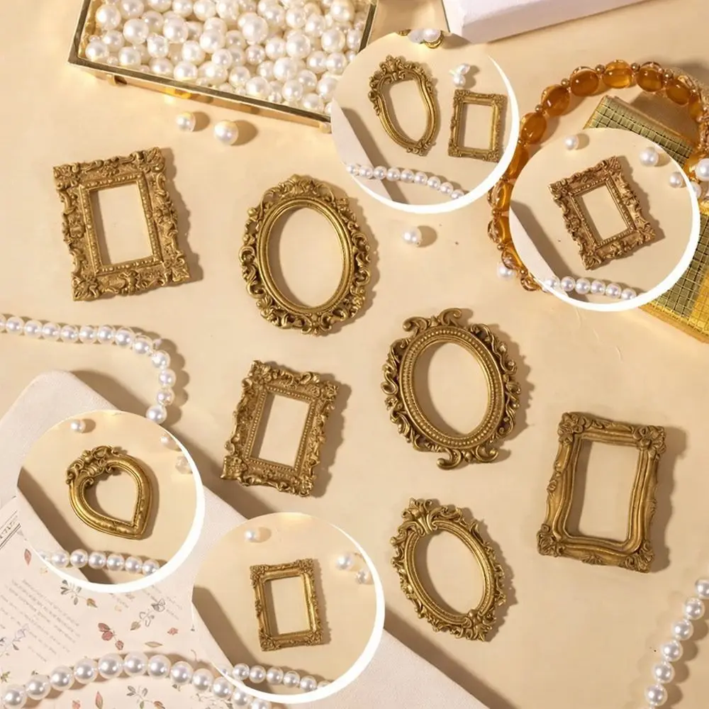 Vintage Resin DIY Shadow Box Frame Gold DIY Memory Display Frames Mini Photo Frames Photography Background Decoration