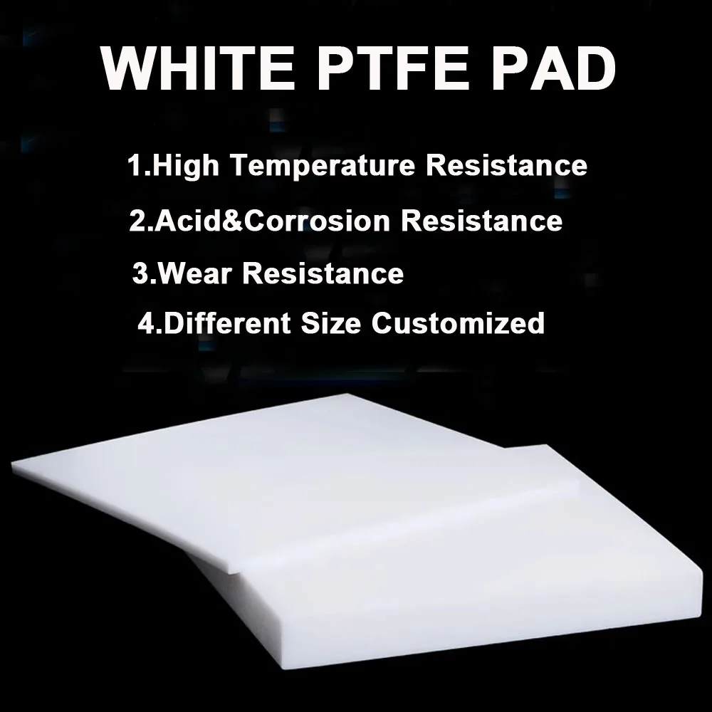 1PCS to 8PCS Width 250mm to 300mm Thickness 0.5mm to 15mm Solid White PTFE Pad Polytef Pad PTFE Plate Polytef Plate PTFE Sheet