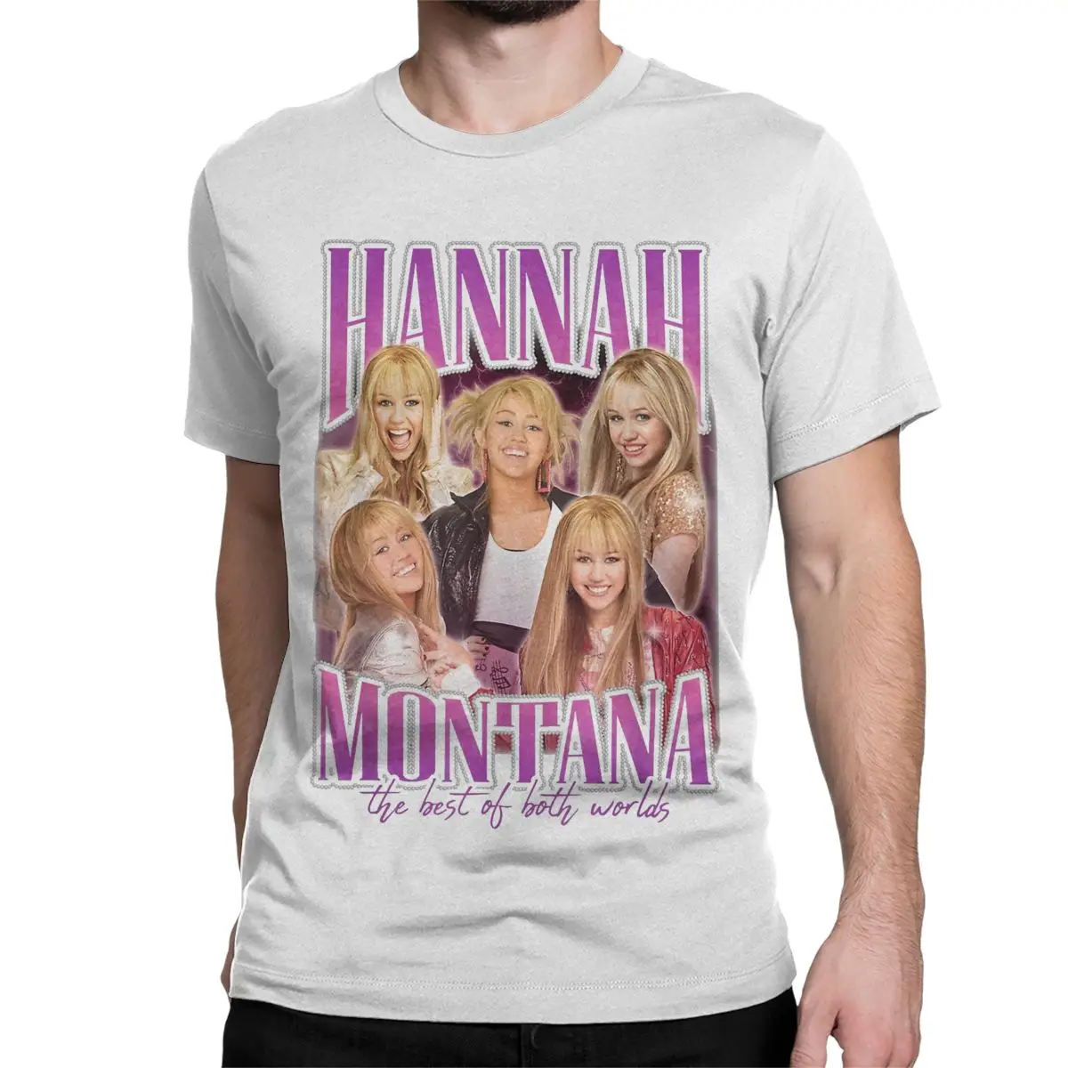 Hannah Montana Miley Cyrus Singer for Men Women T Shirt  Funny Tees Short Sleeve Round Neck T-Shirts Pure Cotton Gift Clothes