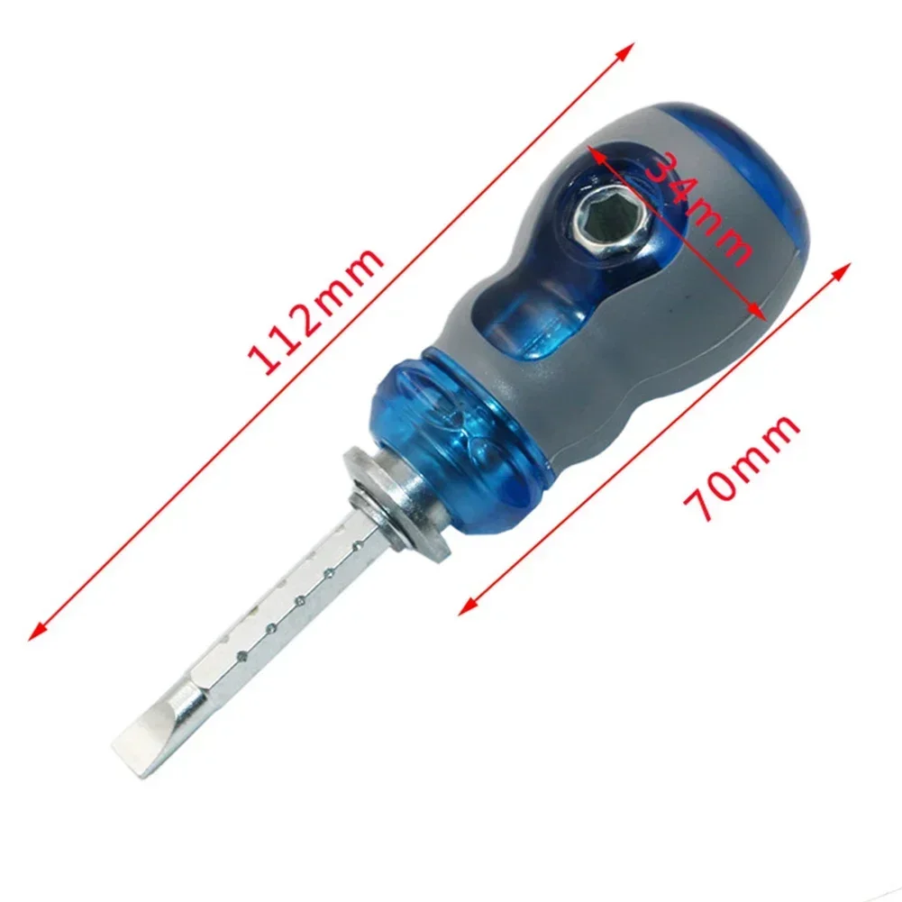 Double Head Ratchet Screwdriver Short Handle Slotted/sPhillips Screwdriver Telescopic Chrome Vanadium Steel Screw Driver