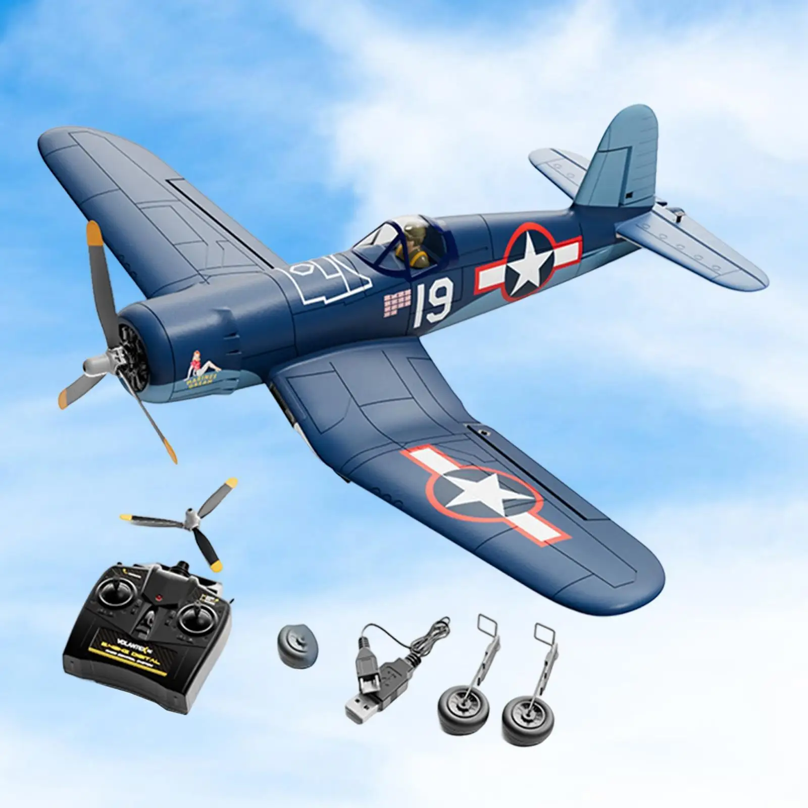 Avion RC 500mm, envergure fixe avec moteur sans balais, contrôle facile, jouet de jeu en plein air, modèle de chasse pour enfants et adultes, cadeau d'anniversaire
