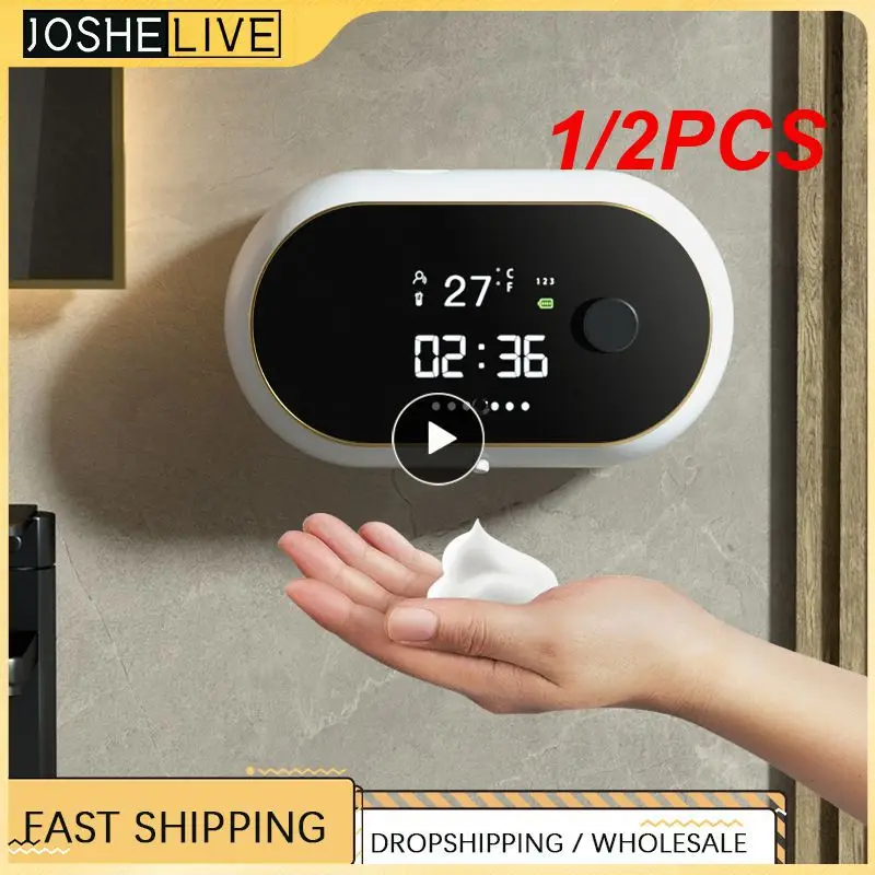 Charge Automatic Foam Soap Dispenser Touchless Sensor Liquid Foam Machine Time Temperature Display Wall Mount Hand