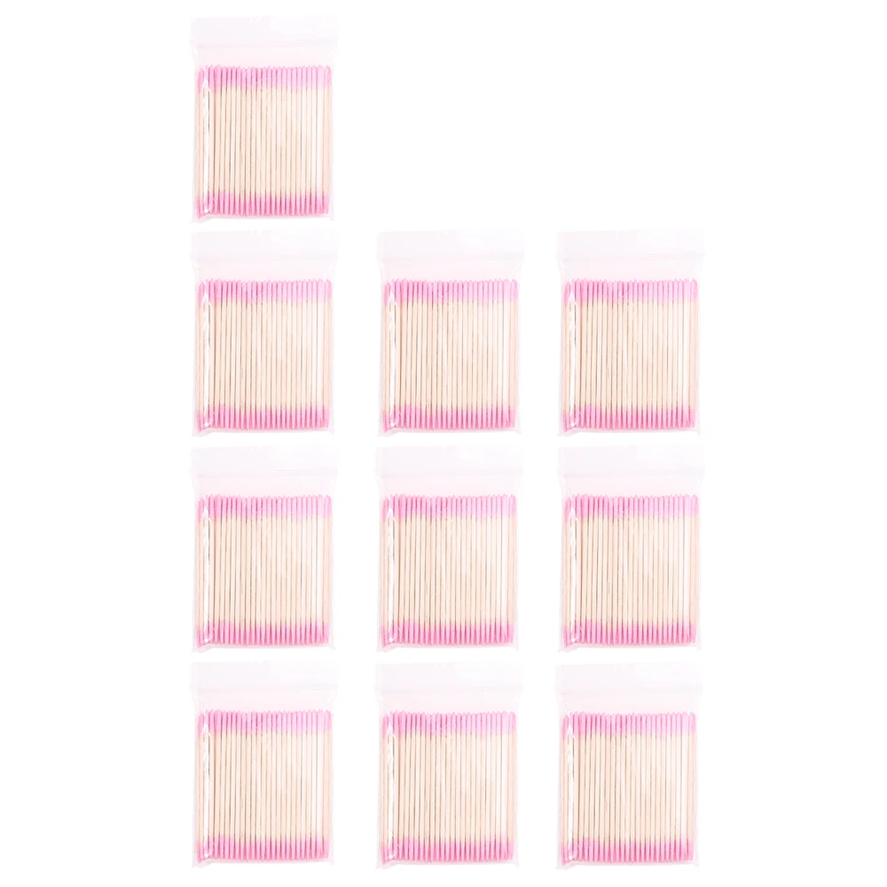 1/2/5/10PCS Nagels Wegwerp Hout Wattenstaafje Dubbele Hoofd Schoon Sticks Manicure Cuticle Pusher nagellak Remover Art Tool