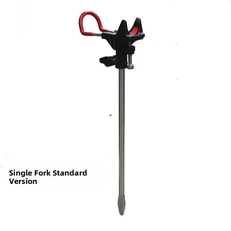 All-Metal Fishing Rod Stand Ice Fishing Heavy-Pier Ground-Insertion Dual-Purpose Fishing Gear Outdoor Camping Travel Supplies