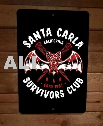 Santa Carla Survivors Club 8x12 Metal Wall Sign Lost Boys Movie Poster sign