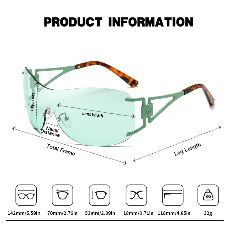 JUNCTURE أزياء المرأة بدون شفة النظارات الشمسية فاسق نظارات شمسية إطار كبير التدرج سيدة حزب هدايا العيد النظارات الشمسية للنساء