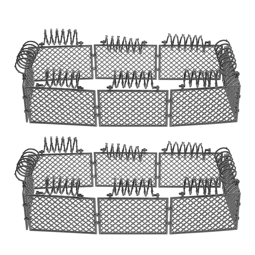 

2Sets Plastic Safety Guardrail Miniature Fence DIY Building Block Farm Animal Small Barnyard Fence Plastic Toy Fences