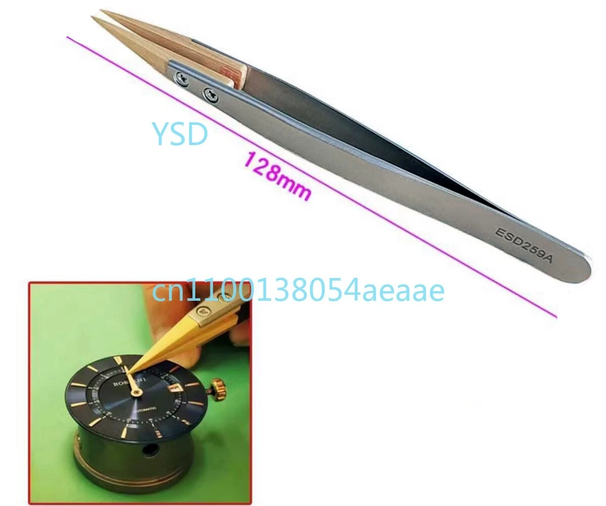 

Boxwood tweezers, precision anti-magnetic tweezers, No. 27 pointed tweezers, which are insulated and won't damage parts.