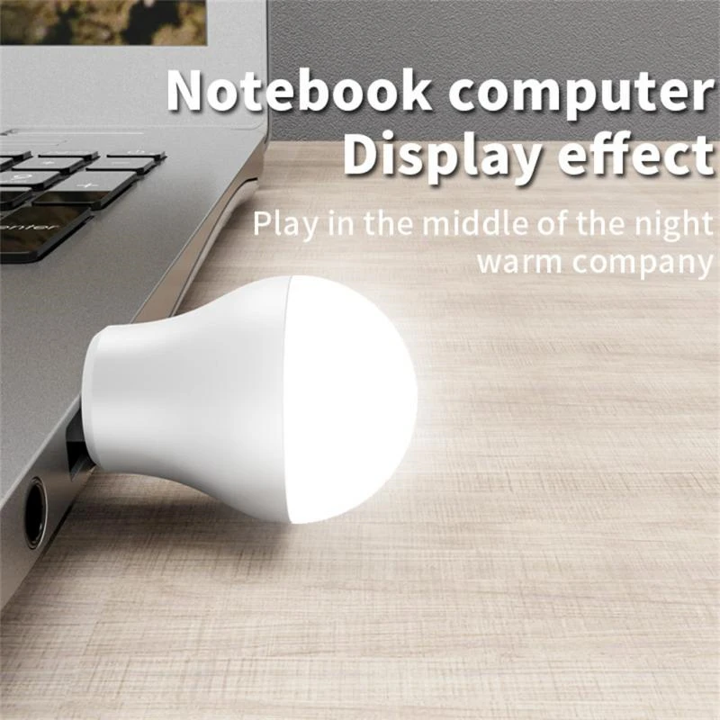 3PCS Mini USB Plug Lamp Computer Mobile Power Charging LED Night Lamp Small Book Lamps Eye Protection Reading Light Round Light