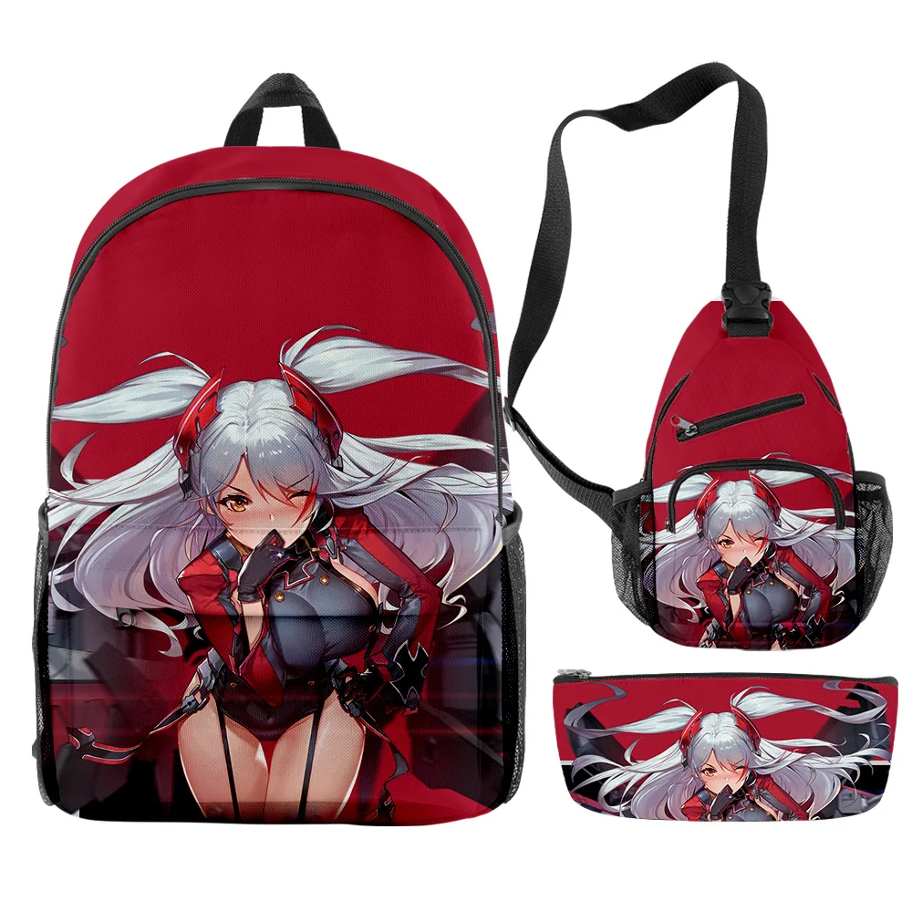 Harajuku Novelty Cool Azur Lane Game 3D Print 3pcs/Set pupil School Bags Travel Laptop Backpack Chest Bag Pencil Case