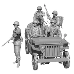 1/35 Resin Model Figure GK ，5 figures,No jeeps or machine guns, Unassembled and unpainted kit