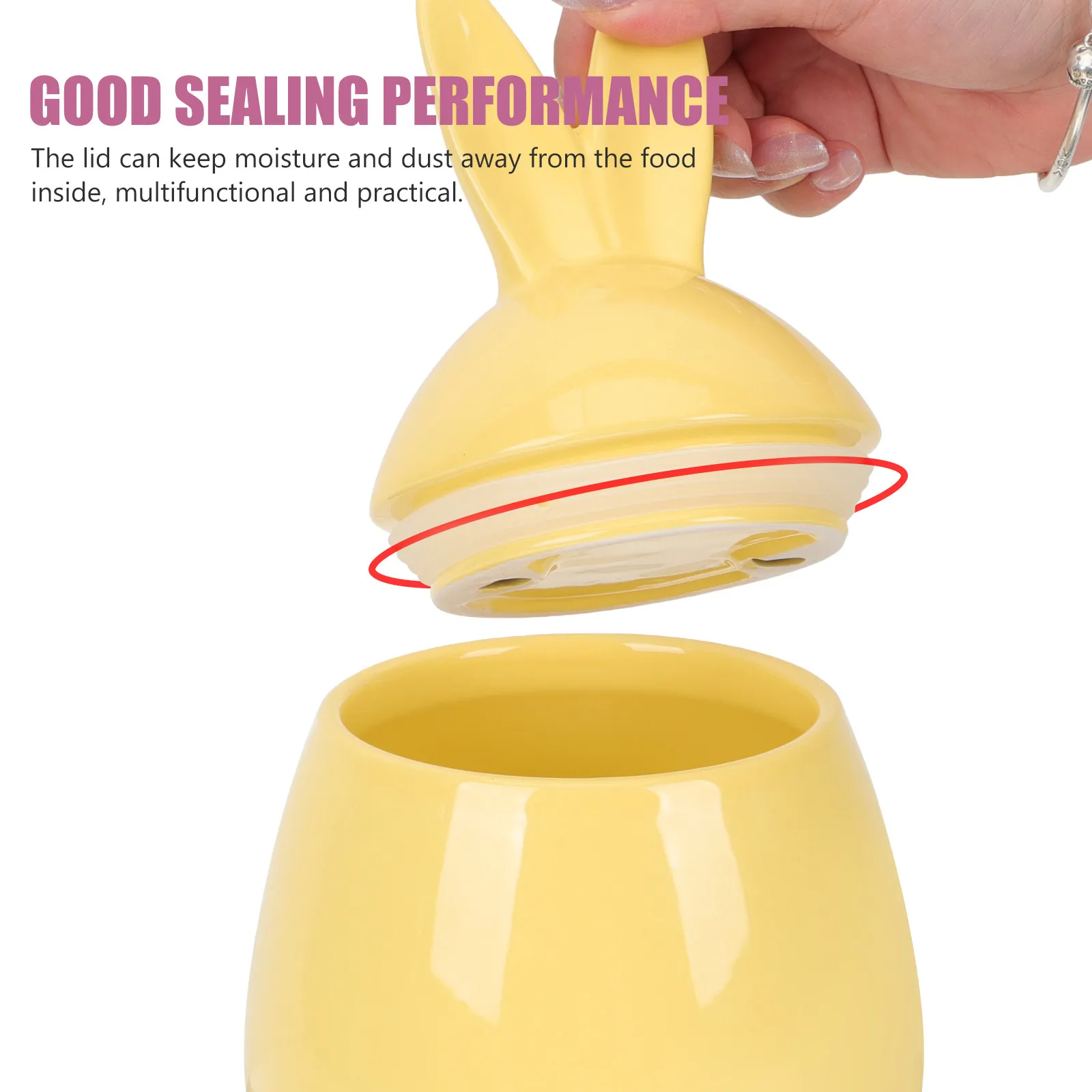 

Rabbit Shape Ceramic Jar Airtight Seal Storage Canister for Tea Candy Kitchen Ceramic Tea Jar Multi-Function Storage Canister