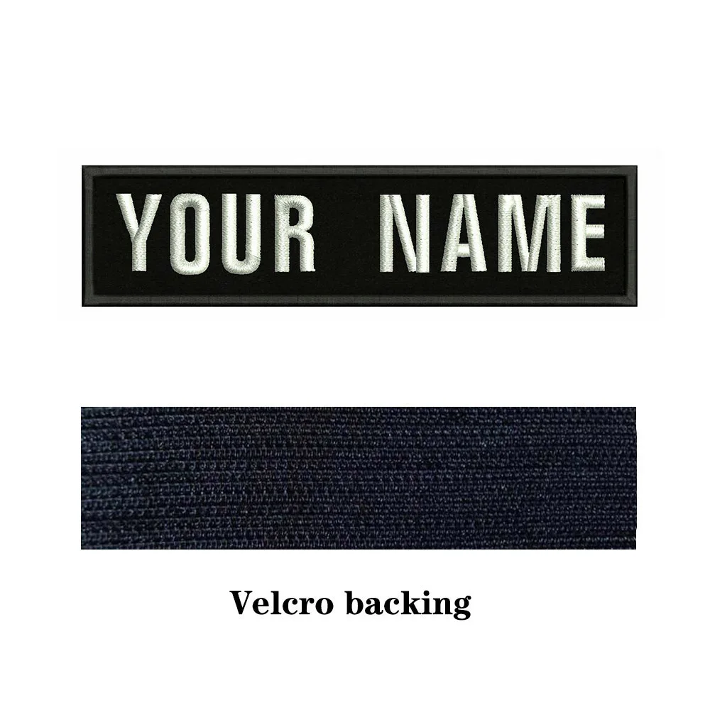10X2.5cm Embroidery Custom Name Text Patch Stripes Badge Iron On Or Sew On Or  Patches For